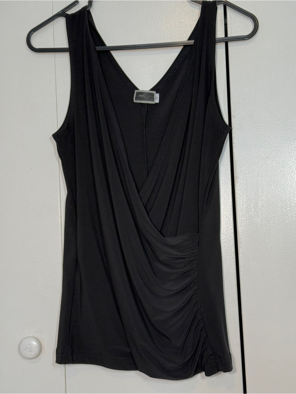 Sympli Black V-Neck Sleeveless Top